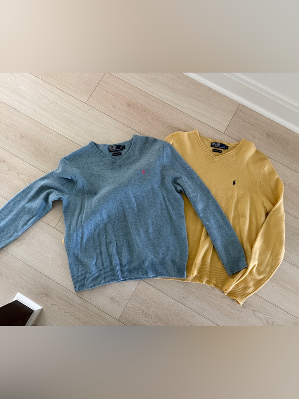 Ralph Lauren Light Blue & Mustard Crewneck Sweaters